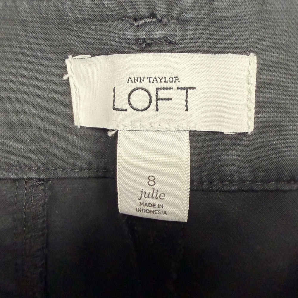 Ann Taylor LOFT Julie Pants Black Cotton Stretch Straight Leg Size 8 11942 - Picture 6 of 9